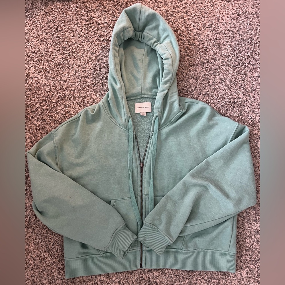 American Eagle Cropped Zip-Up